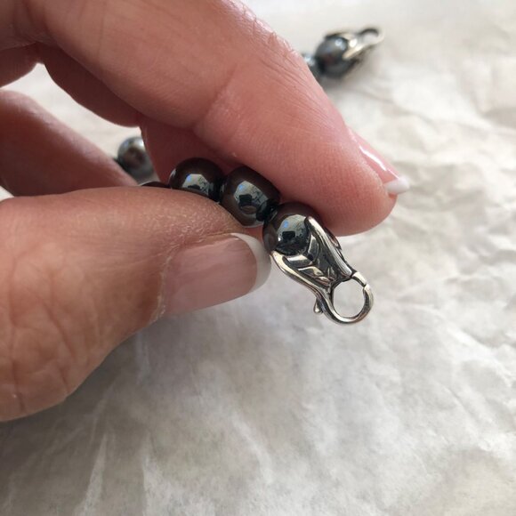 David Yurman Men's Spiritual Bead Bracelet w Hematite 8mm 8.25” - Picture 7 of 9